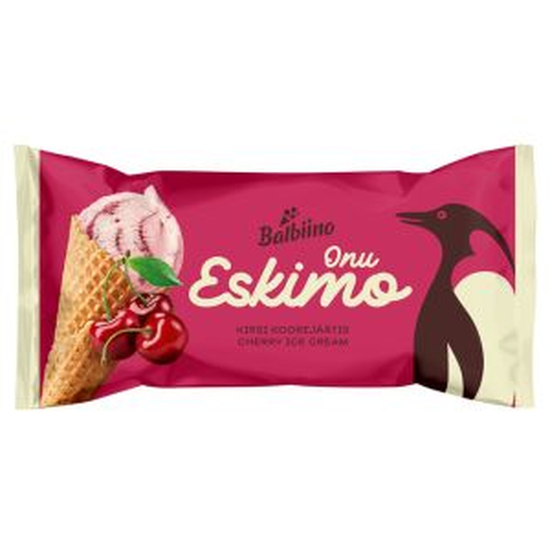 Onu Eskimo kirsi-koorejäätis 165ml/87g koonus