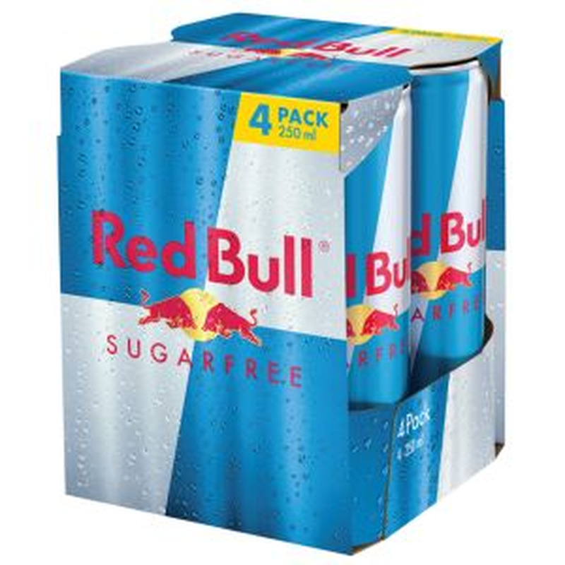 Energiajook 4-pakk suhkruvaba, RED BULL, 4 x 250 ml