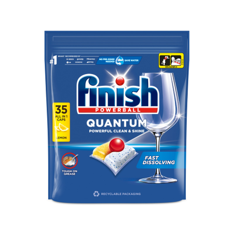 Nõudepesukapslid Finish Quantum All in One Lemon 35tk