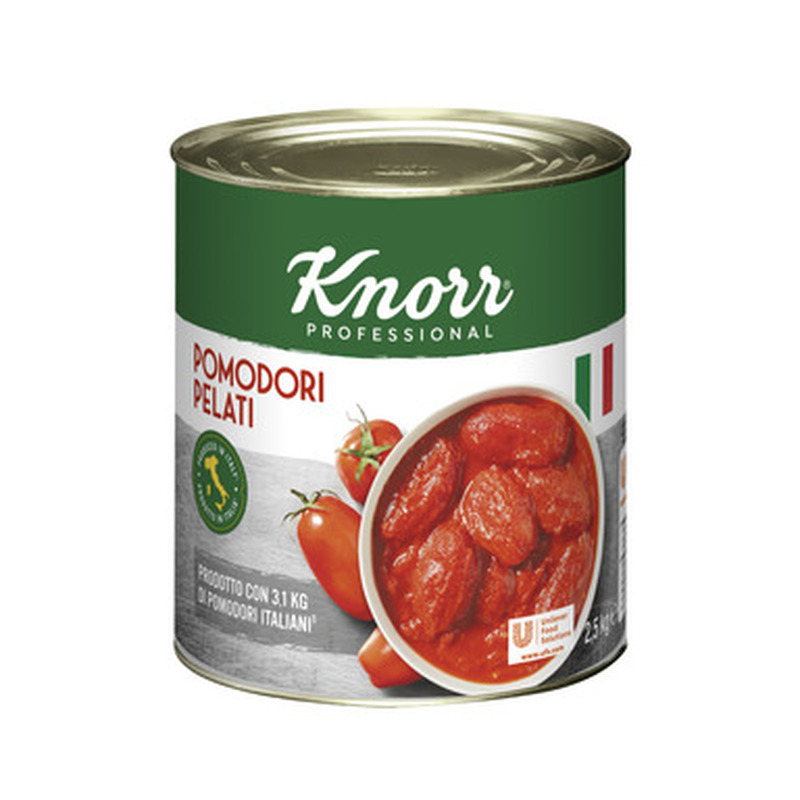 KNORR Pomodoro Terved kooritud tomatid omas mahlas 2,5kg