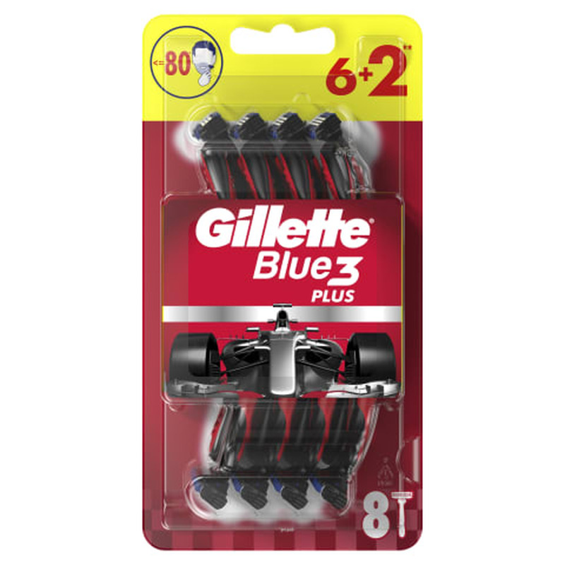 Ühekordsed raseerijad Gillette BLUE 3 Red 6+2tk