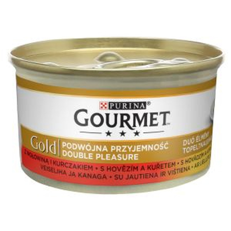 Kassikonserv Duo loomaliha, kana, GOURMET GOLD, 85 g