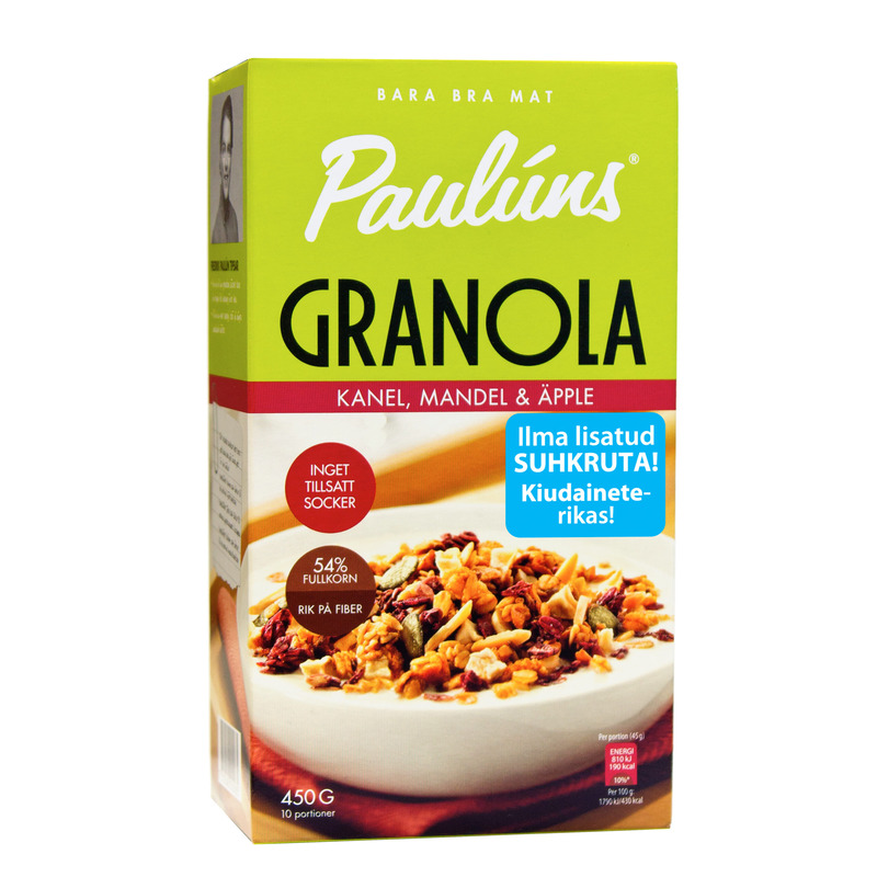 Müsli kaneeli-õuna Granola, PAULUNS, 450 g