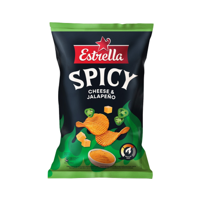 Kartulikrõpsud juustu-jalopeno Spicy, ESTRELLA, 115 g