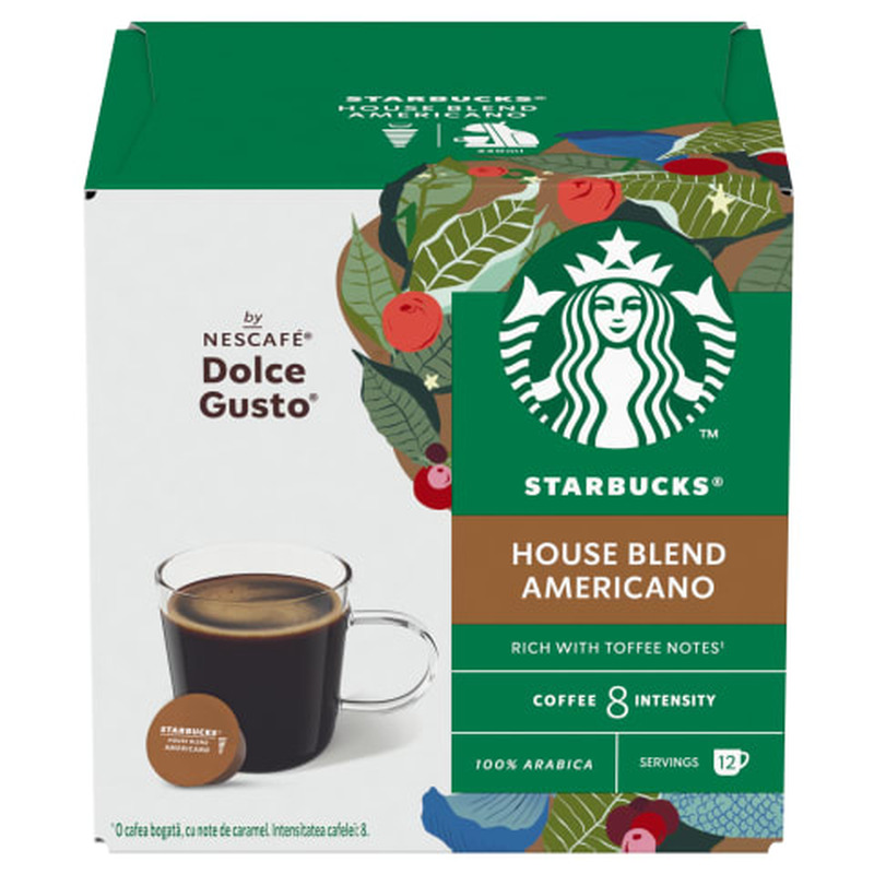 Kohvikapslid House Blend Starbucks by Nescafe Dolce Gusto 102g