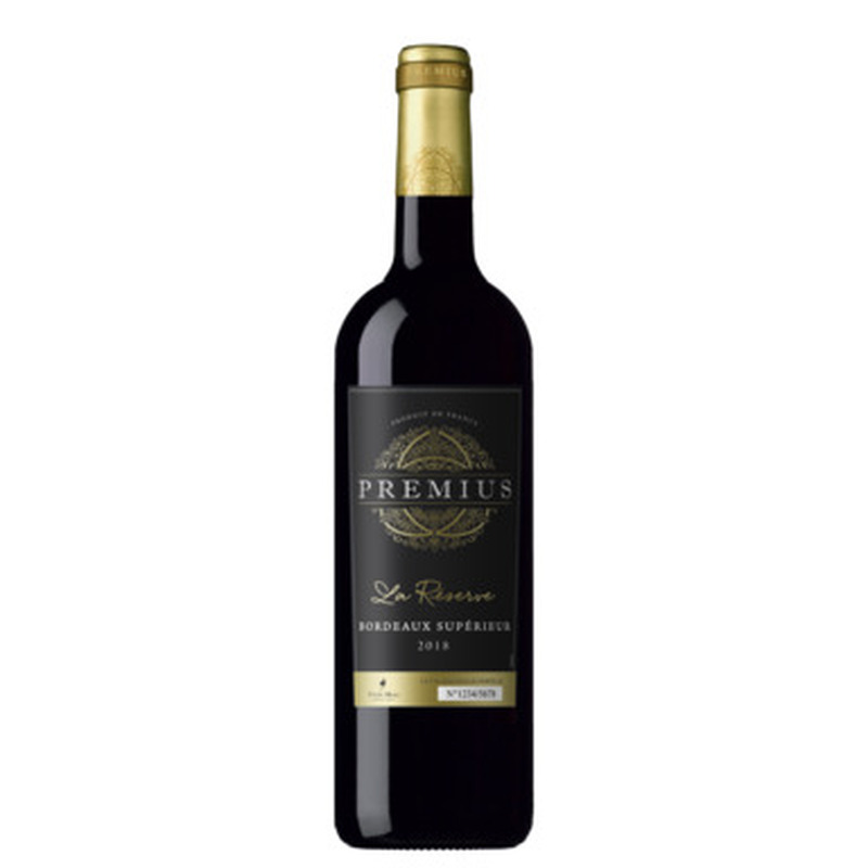 PREMIUS La Reserve Bordeaux Superieur 14% 75cl (punane, kuiv)