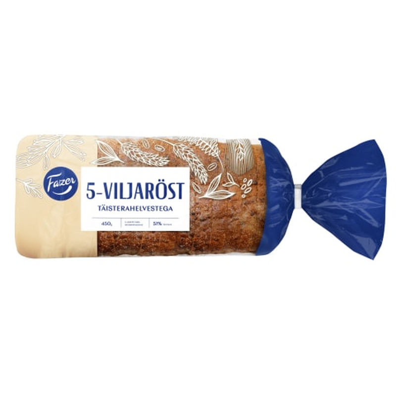 5-viljaröst täisterahelvestega, FAZER, 450 g