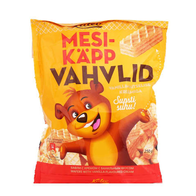 Vahvlid vanillimaitselise kreemiga Mesikäpp 250g