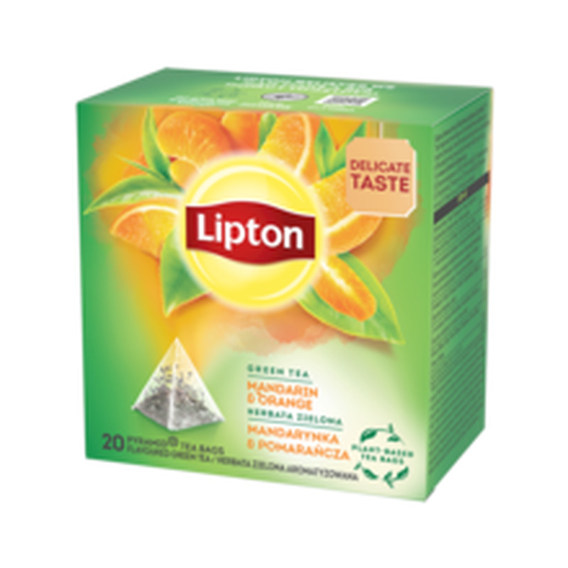 Roheline tee mandarini/apelsini püramiid kotis 20pk, LIPTON, 36 g