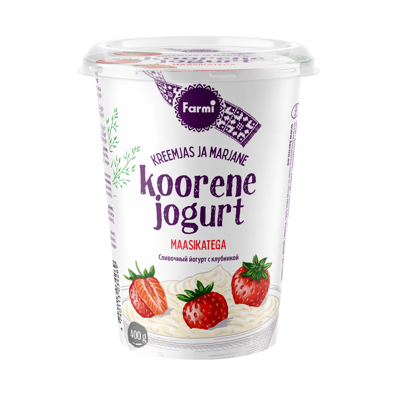 Koorene jogurt maasikatega, FARMI, 400 g