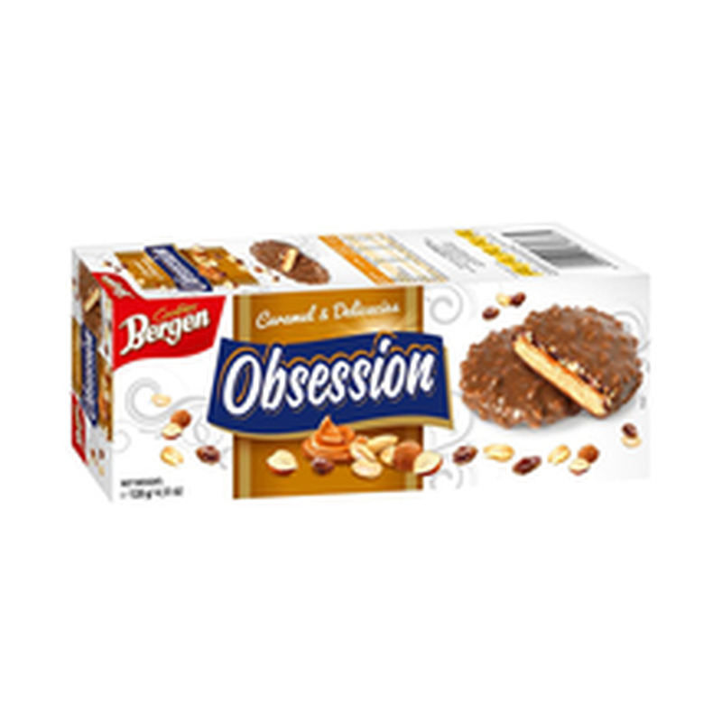 Bergen obsession šokolaadiglasuuriga täidetud küpsis caramel &delicacies 128 g