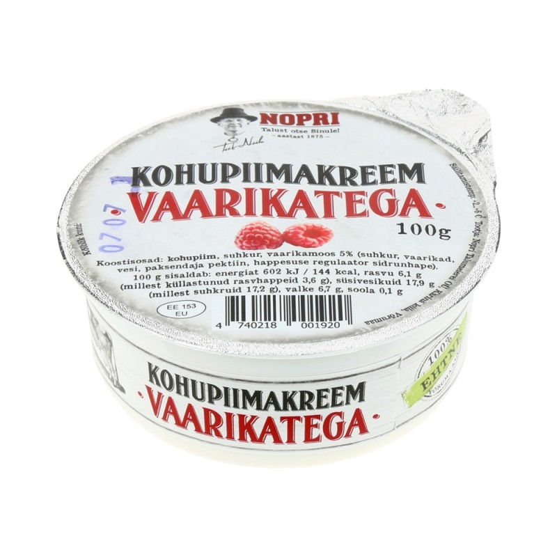 Kohupiimakreem vaarikatega, NOPRI, 100 g