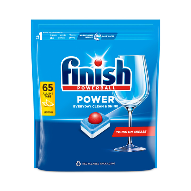 Nõudepesumasina tabletid Finish Powerball Power All in 1 Lemon 65tk