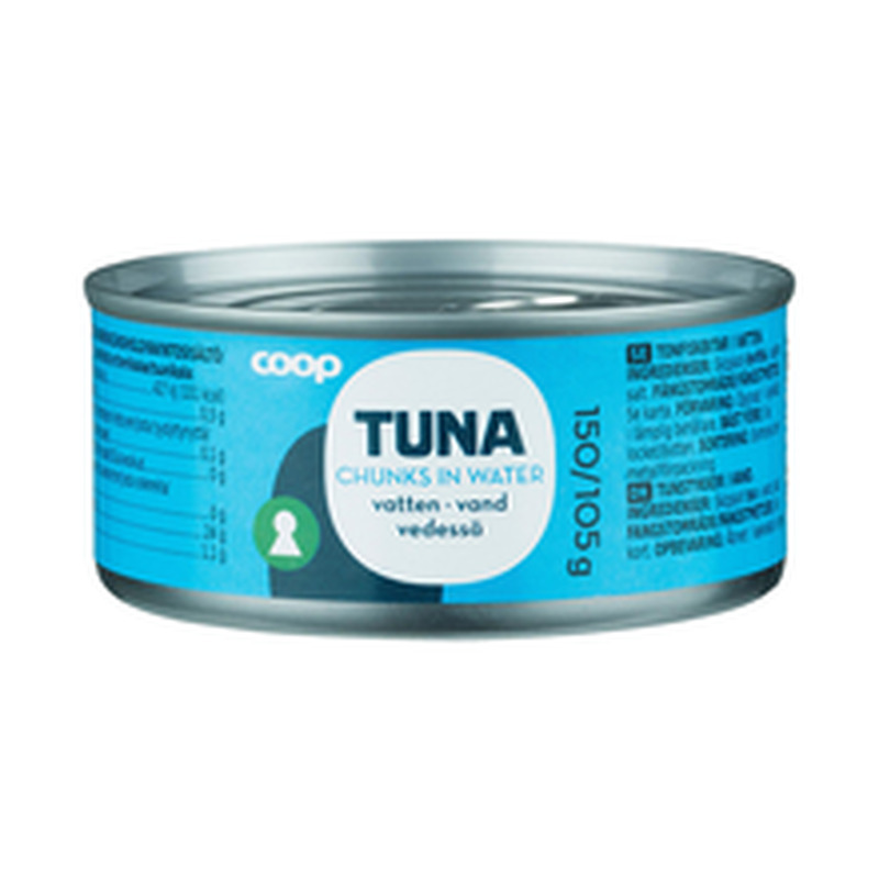 Coop tuunikala tükid vees 150/105g