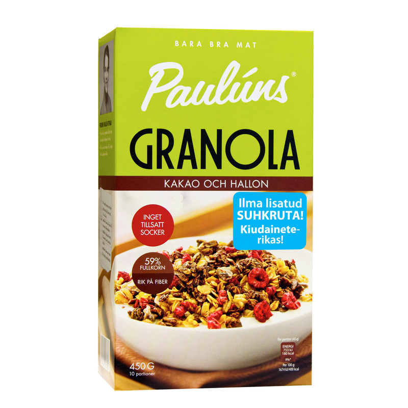 Müsli kakao-vaarika Granola, PAULUNS, 450 g