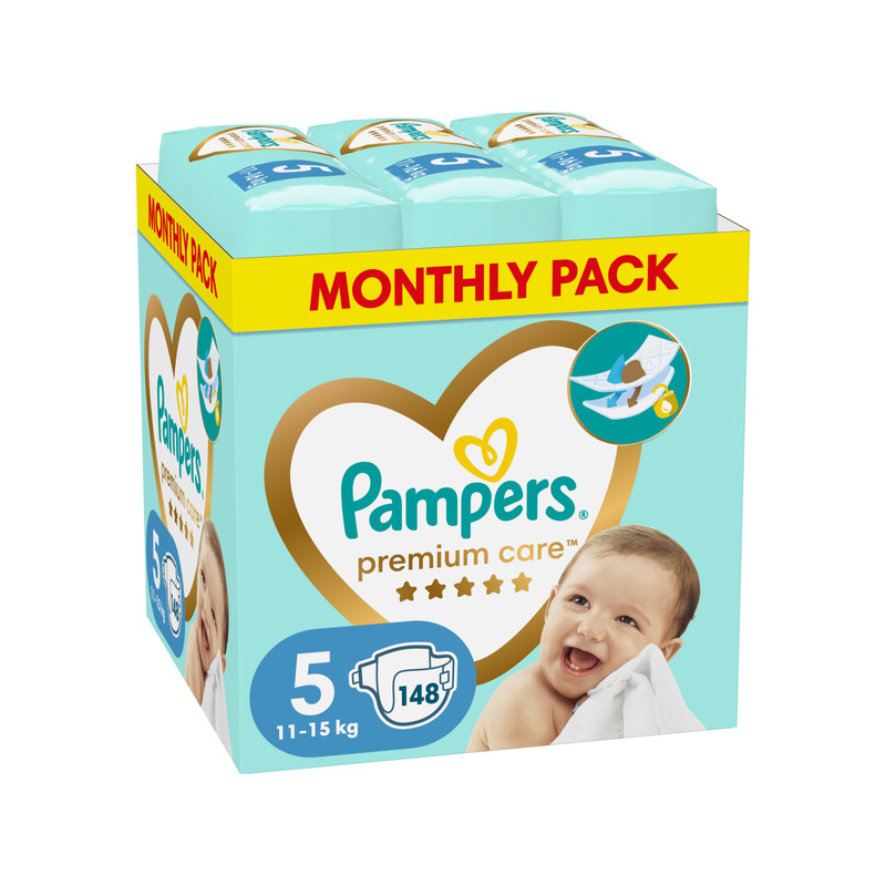 Pampers Premium Care Teipmähkmed, Suurus 5, 148 Mähet, 11-16kg