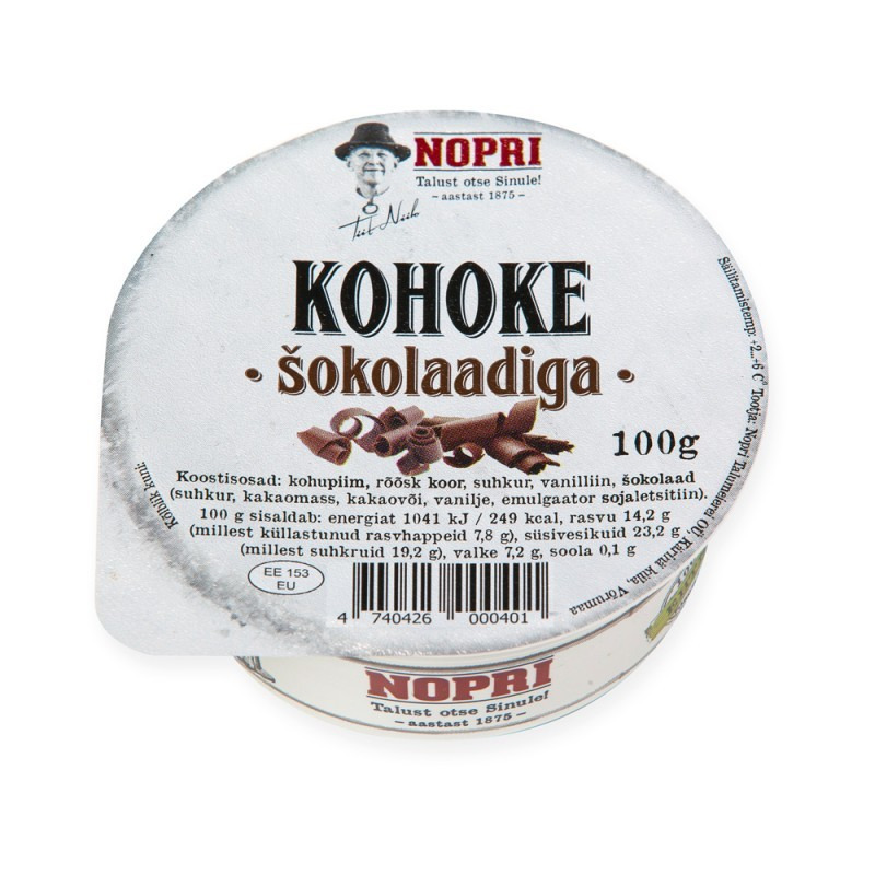 Nopri Kohoke šokolaadiga, NOPRI, 100 g