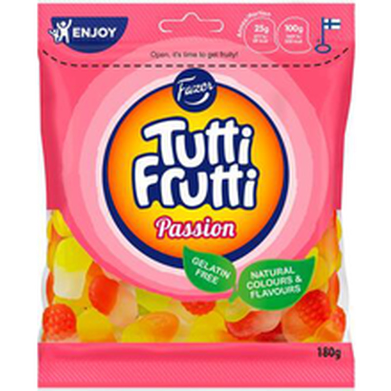 Kummikommid Passion Tutti Frutti, FAZER, 180 g