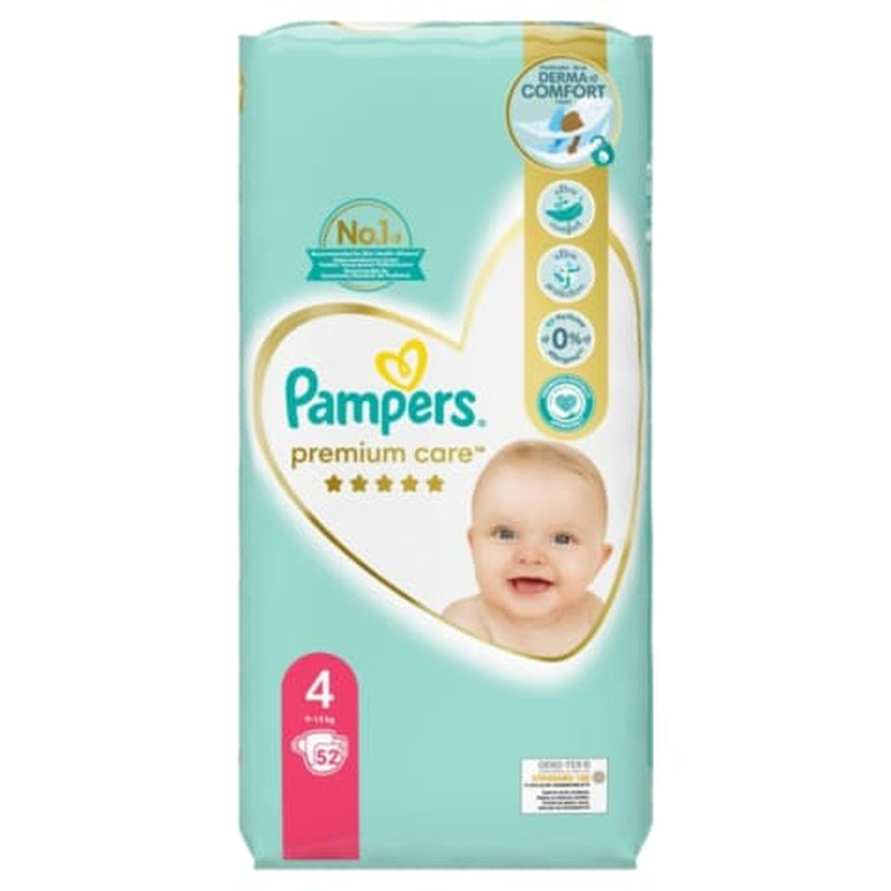 Mähkmed Pampers Premium Care Value Pack S4 9-14kg 52tk