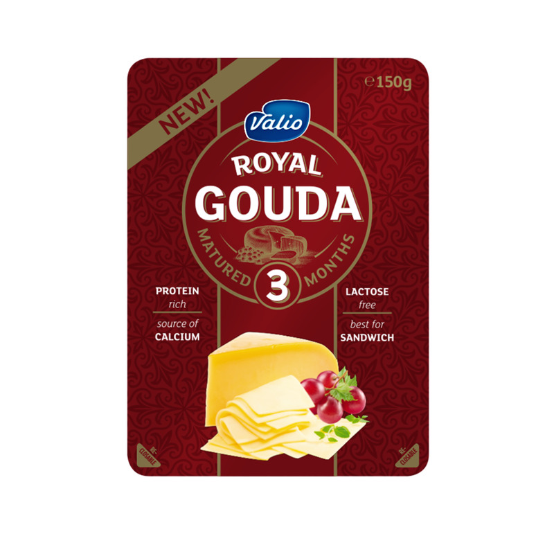 Juust Royal Gouda Red viilutatud, VALIO, 150 g