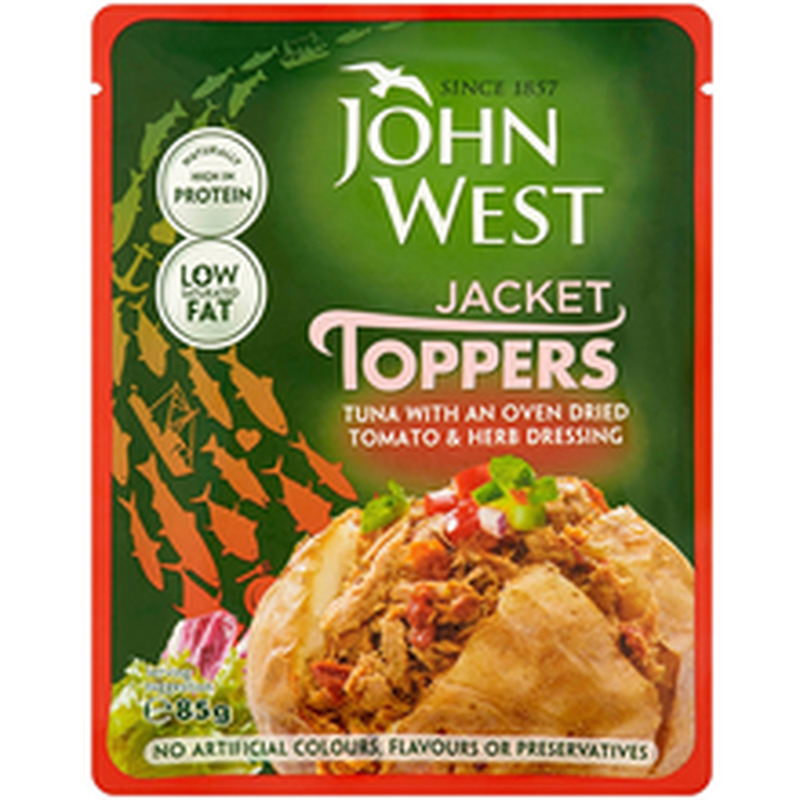 John west ahjus kuivatatud tuunikala tomati-ürdikastmes 85g