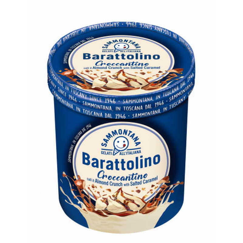 Vanillijäätis soolakaramelliga Barattolino Croccantino 800ml/500g