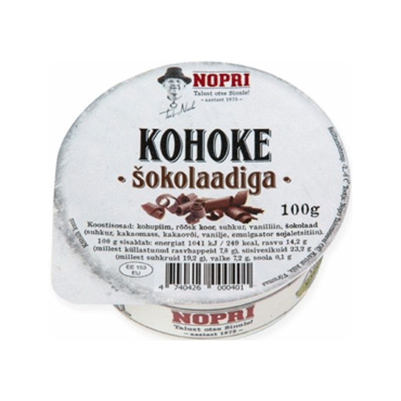 Kohupiim NOPRI Kohoke šokolaadiga, 100g