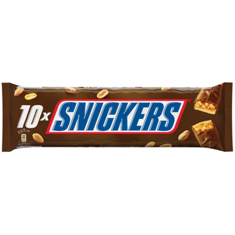 Šokolaadibatoonike SNICKERS 500g, 10pakk