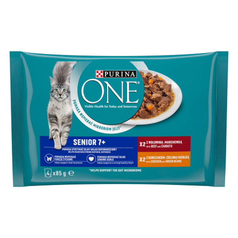 Täissööt kassidele Purina One Senior alates 7. eluaastast 4x85g