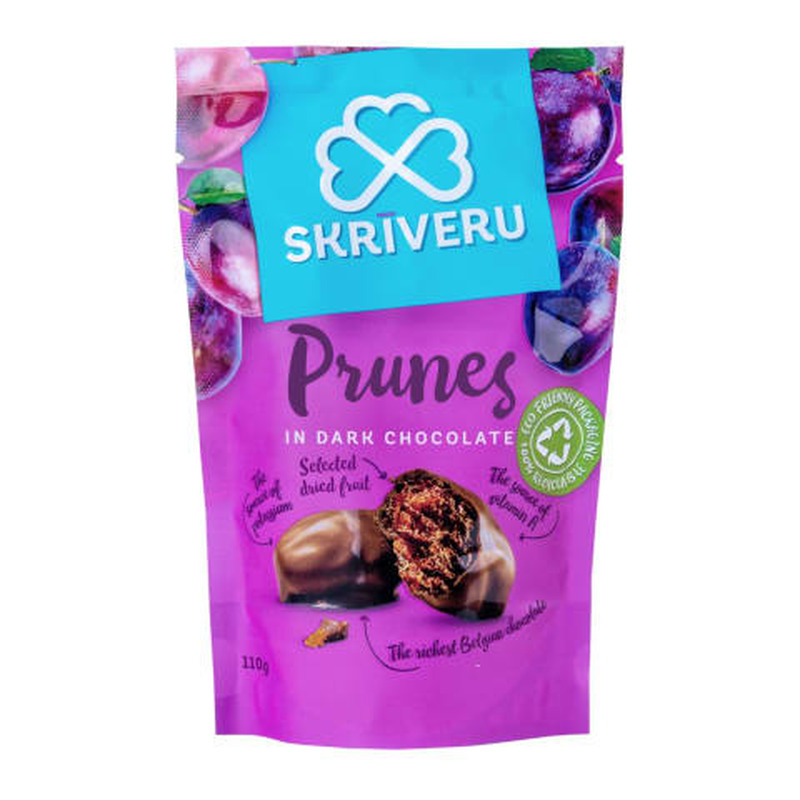 Ploomid tumedas šokolaadis, SKRIVERU, 110 g