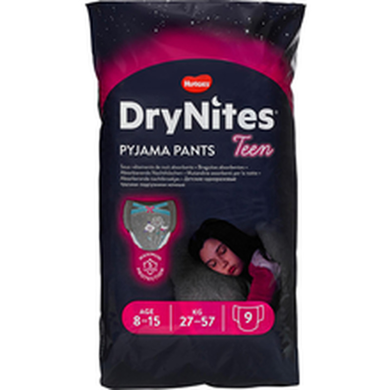 Püksmähkmed Dry Nites tüdrukutele, HUGGIES, 27-57 kg/9 tk