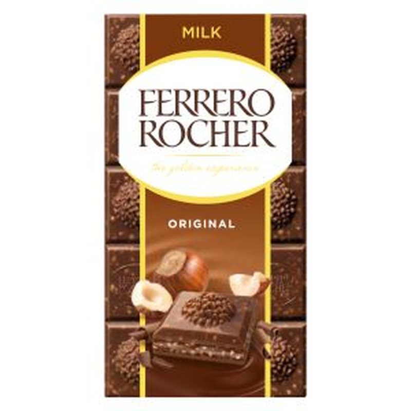 Piimašokolaad sarapuupähklitega Rocher, FERRERO, 90 g