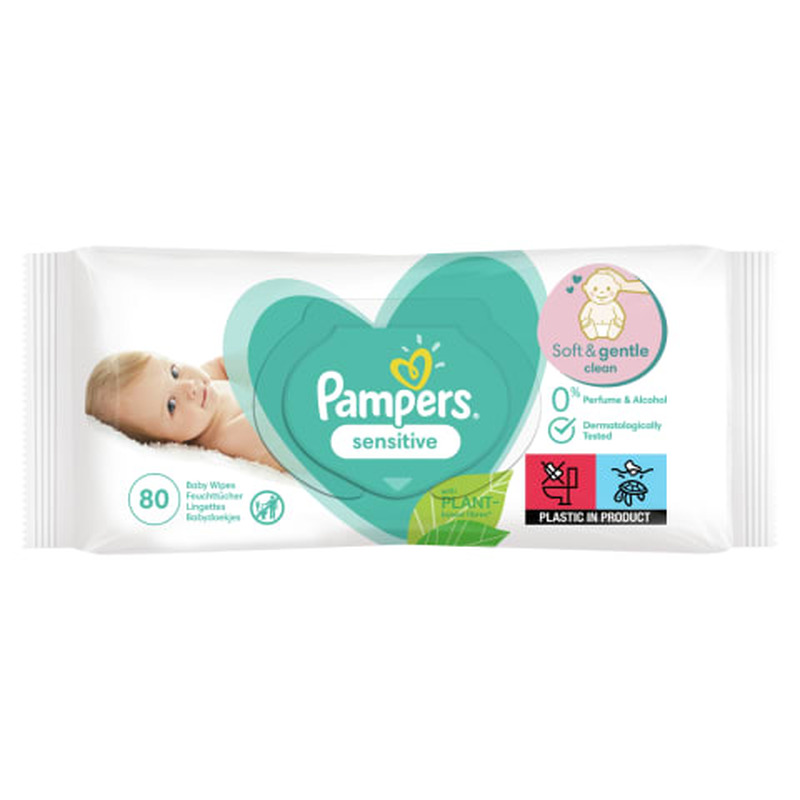 Niisked salvrätikud Sensitive, PAMPERS, 80 tk