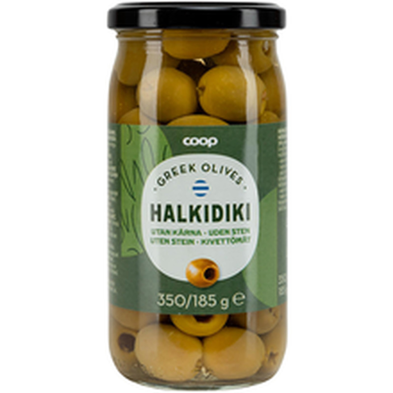 Rohelised kivideta Halkidiki oliivid 350 g / 185 g