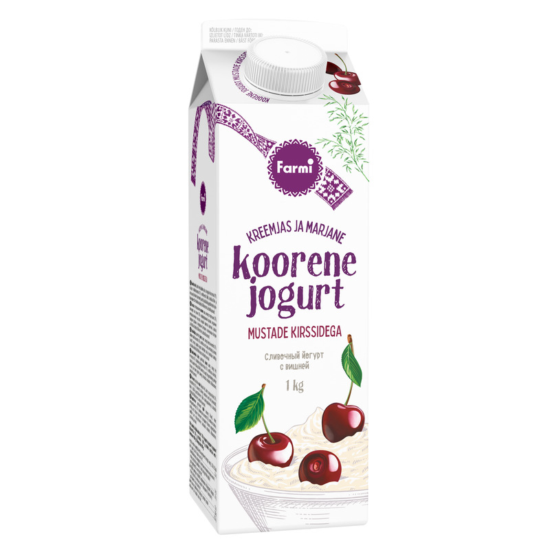 Koorene jogurt mustade kirssidega, FARMI, 1 kg