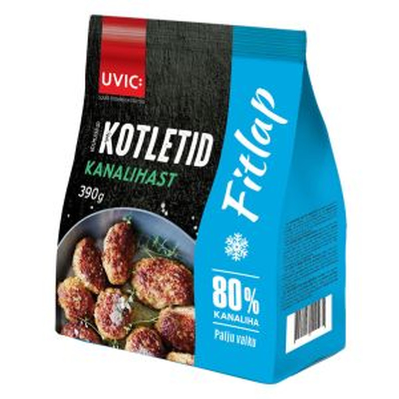 Külmutatud kanaliha kotletid kaerakliidega, UVIC/FITLAP, 390 g