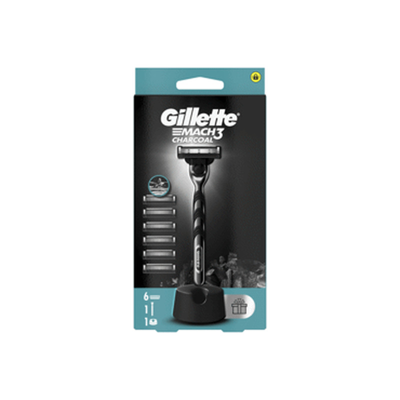 Raseerija GILLETTE Mach3 Charcoal+6 tera