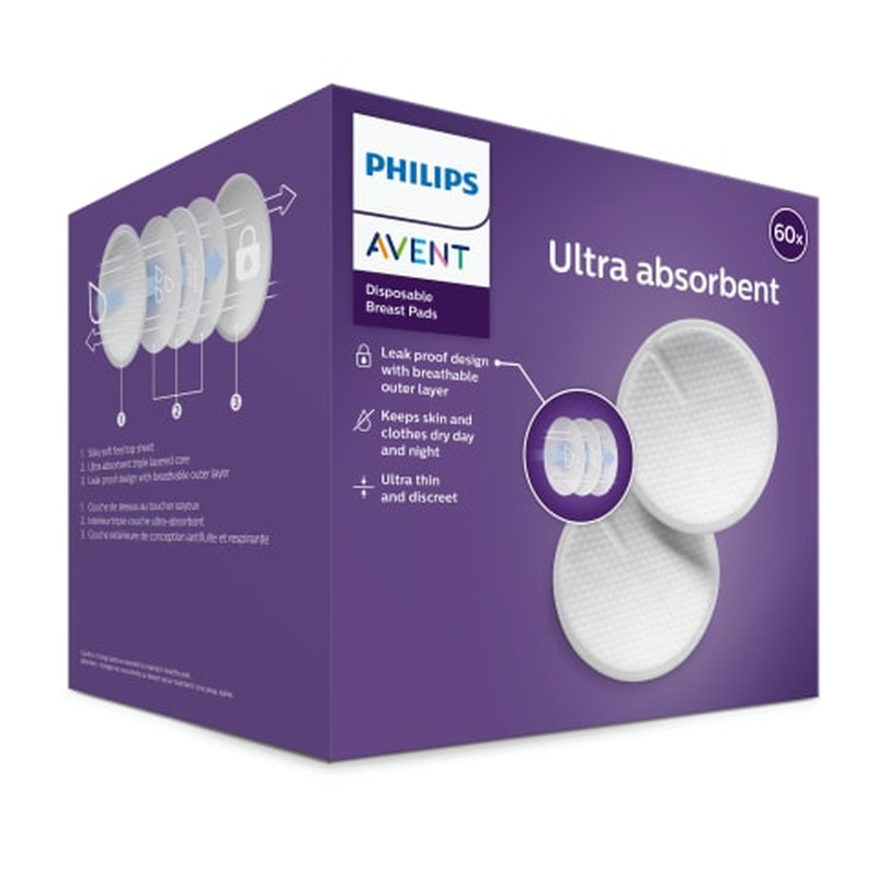 Rinnapadjad ühekordse kasutusega Philips Avent 60tk