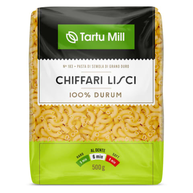 Makaronid durum Chiffari Lisci Tartu Mill 500g