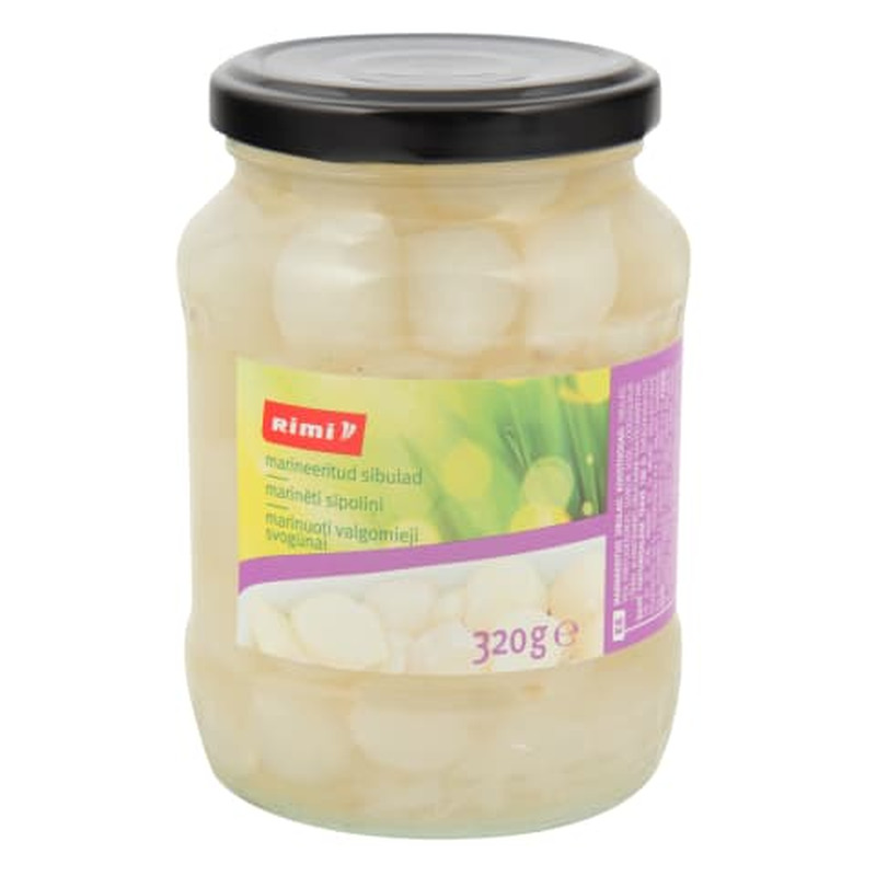 Marineeritud sibulad Rimi 320g/190g