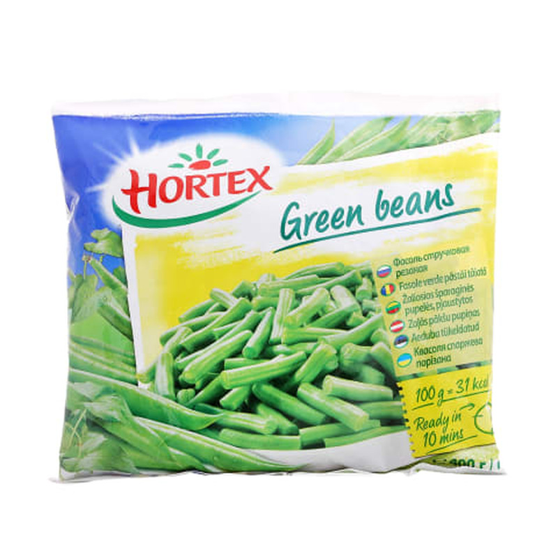 Külmutatud roheline tükeldatu uba, "hortex" 400g