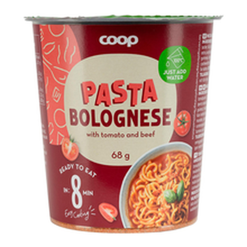 Coop pasta bolognese tomati ja veiselihaga 68 g