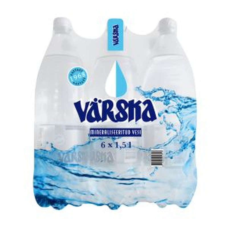 Värska karb-tud mineraliseeritud vesi 6* 1.5L