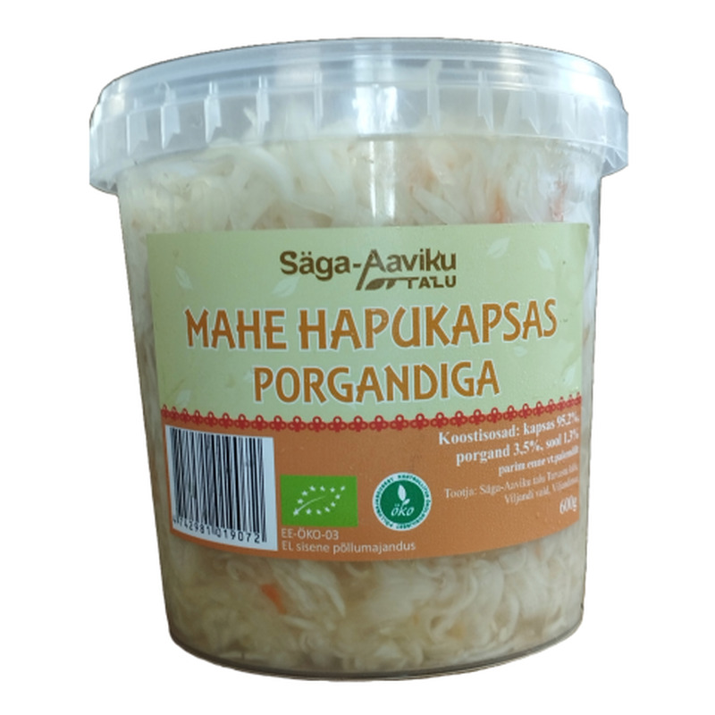 Mahe hapukapsas porgandiga, SÄGA-AAVIKU TALU, 600 g