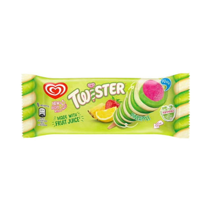 Jäätis ananassi-sidruni-maasika Twister 80ml/71g