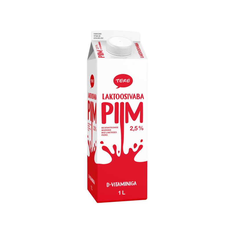 Piim D-vitamiiniga laktoosivaba, TERE, 1 L