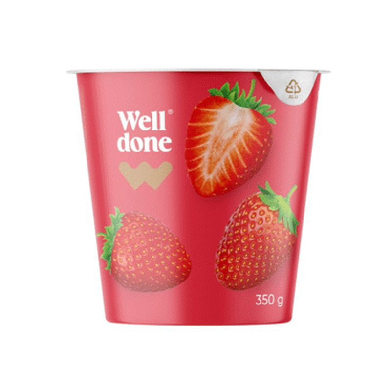 Jogurt WELL DONE maasika, 350g