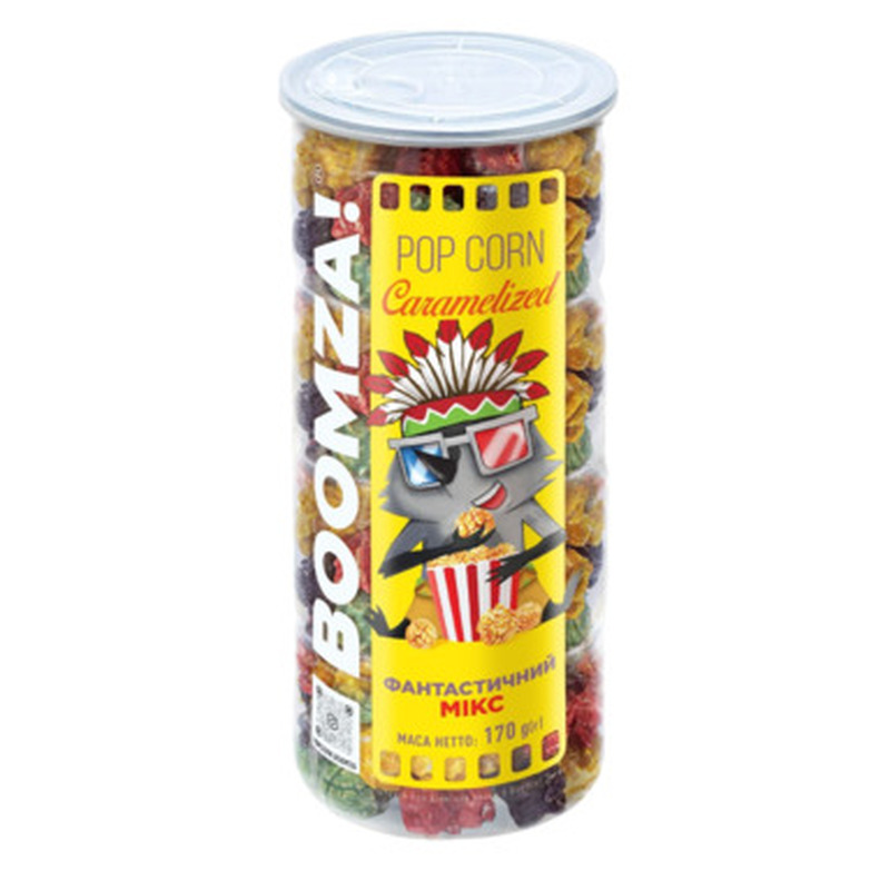 BOOMZA Puuviljamaitselise glasuuriga popcorn Fruity mix 170g