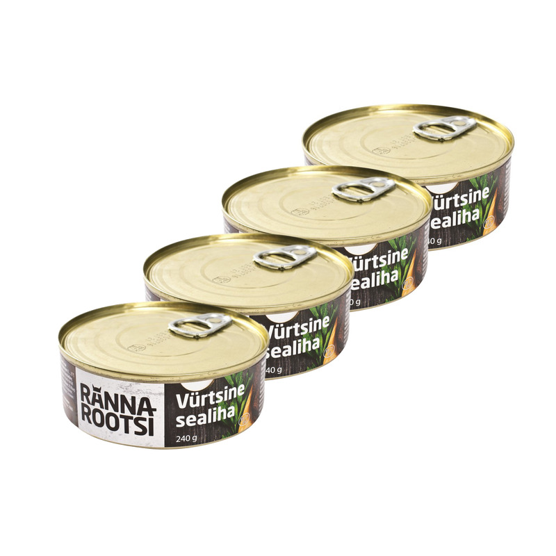 HULGI Vürtsine sealiha konserv 4 tk, RANNAROOTSI, 4 x 240 g