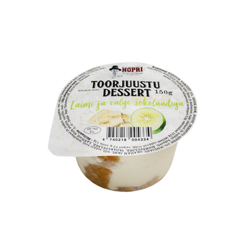 NOPRI Toorjuustu dessert laimi ja valge šokolaadiga 150g